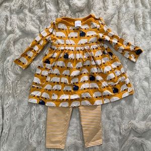 Two piece lamb set! Mustard yellow